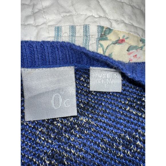 BOHO BLUE ANIMAL PRINT LEOPARD FRINGED CARDIGAN SWEATER S/M - Picture 7 of 10